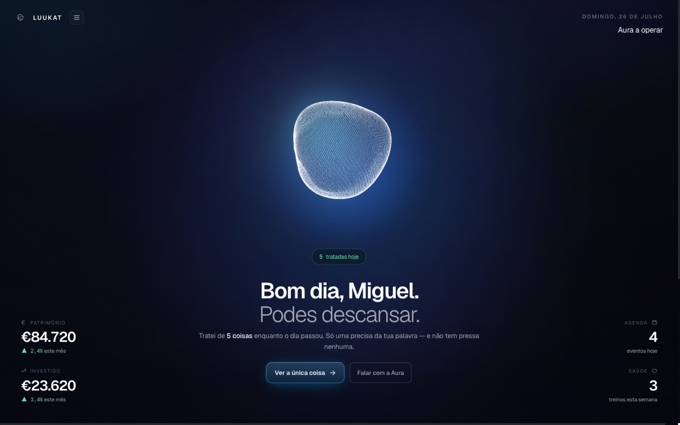 O teu início — a Aura e a tua vida em ordem